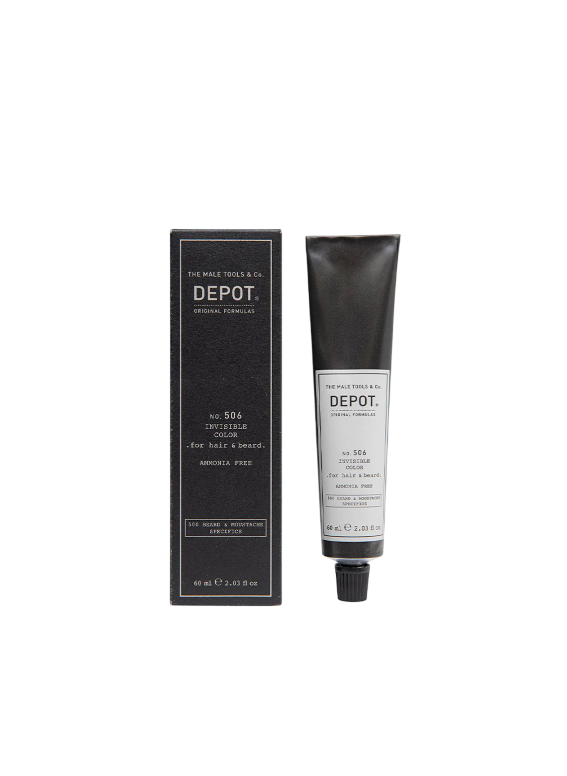 Depot, 500 Beard & Mustache Specifics No. 506 Invisible Clour, Semi-permanent hårfärg,  Natural Graphite, 60 ml