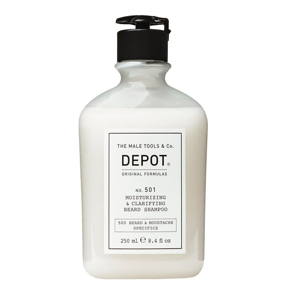 Depot, 500 Beard & Mustache Specifics No. 501, Provitamin B5, Skäggschampo, Återfuktande och klargörande, 250 ml