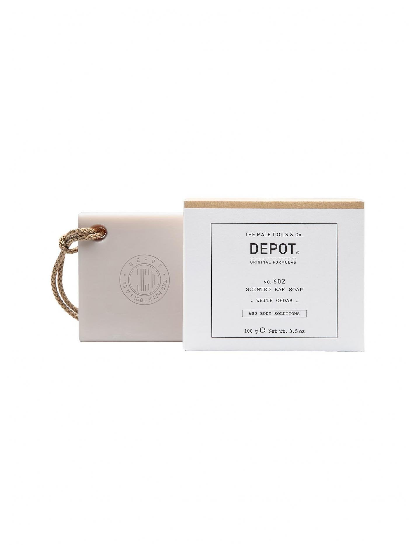 Depot, 600 Body Solutions No. 602, Botaniskt komplex, Rengöring, Vit ceder, Doftande tvål, 100 g