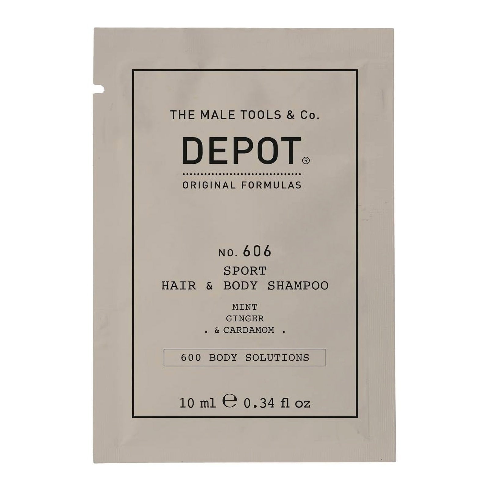 Depot, 600 Body Solutions Nr. 606, Duschgel & schampo 2-i-1, Botaniskt komplex, 10 ml