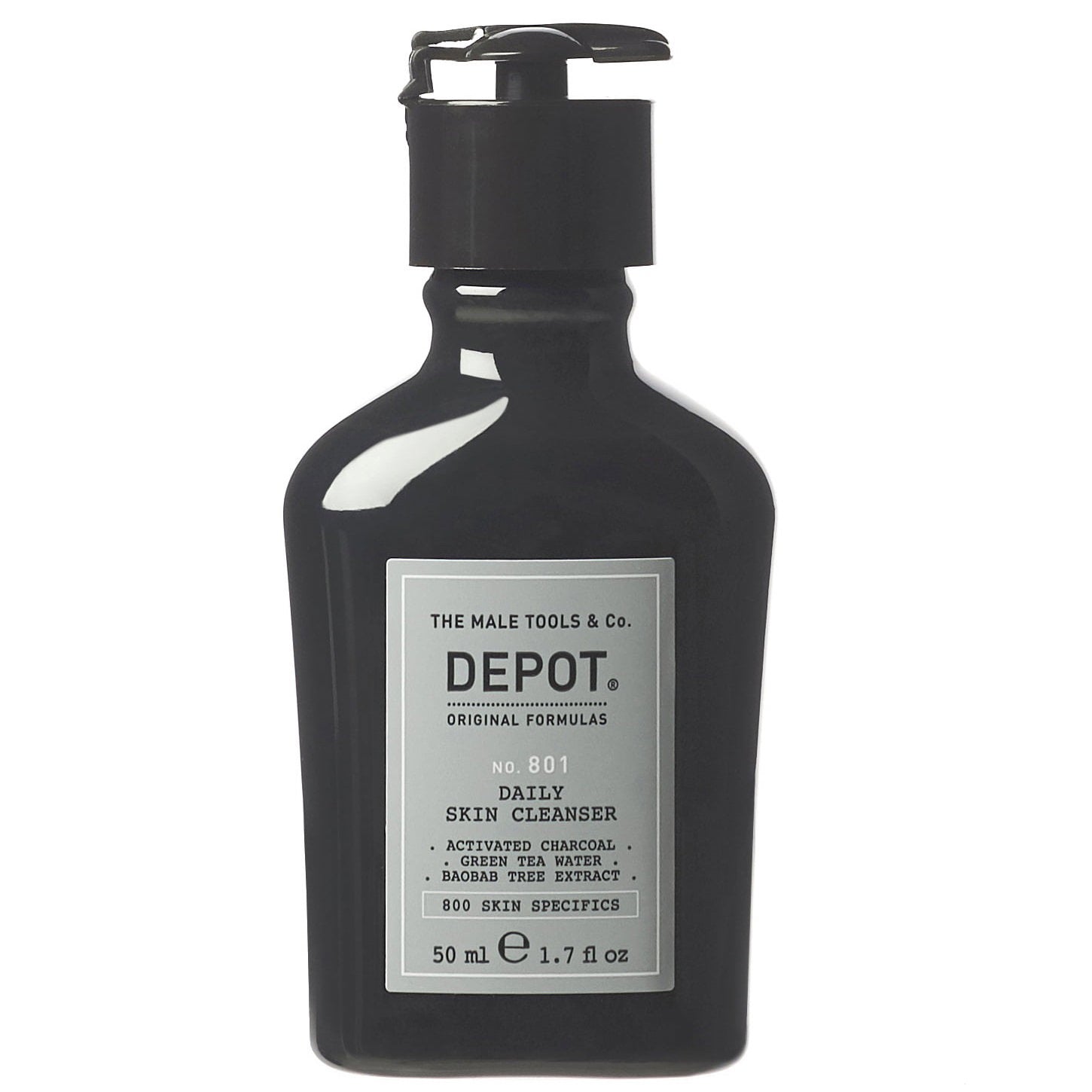 Depot, 800 Skin Specifics No. 801, Aktivt kol, Detox, Rengöringsgel, För ansiktet, 50 ml