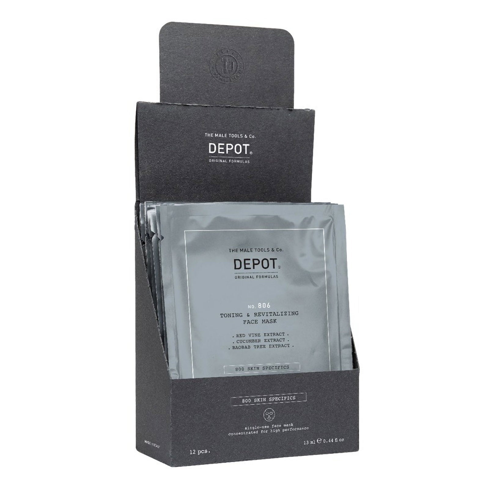 Set, Depot, 800 Skin Specifics nr 806, Hyaluronsyra, Toner och revitaliserande, Ansiktsmask, För ansiktet, Dag, 12 st, 13 ml