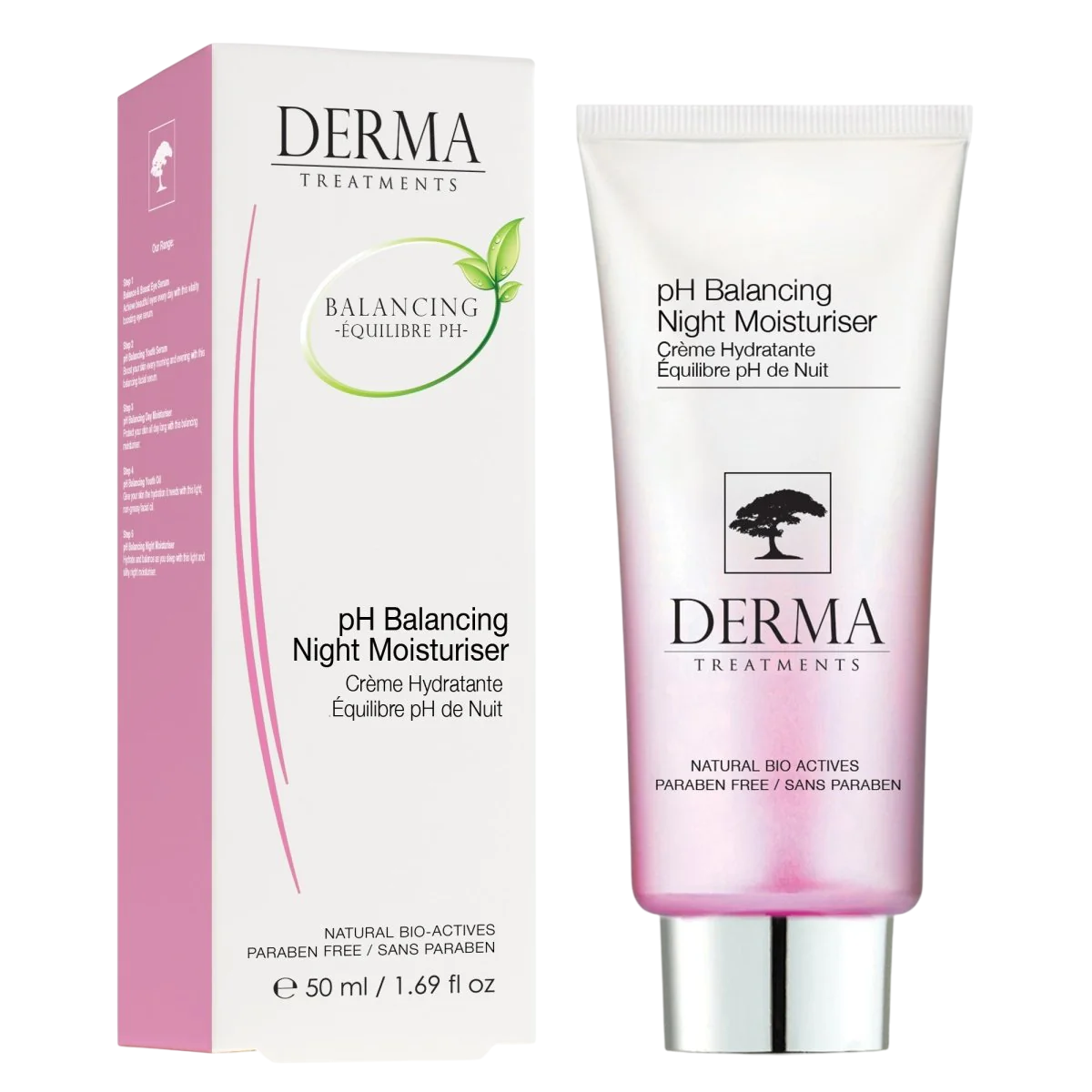 Derma Treatments, Ph Balancing, Fuktgivande, Natt, Grädde, För ansiktet, 50 ml