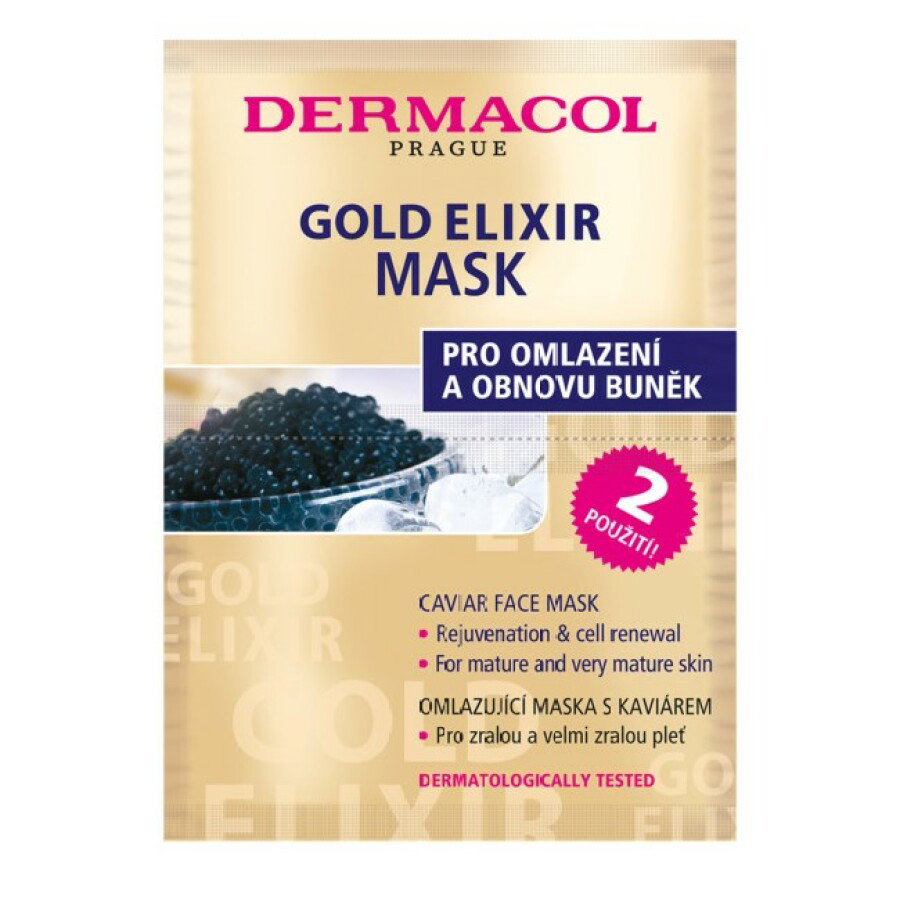 Duo Set, Dermacol, Gold Elixir, Kaviarextrakt, Anti-aging, Kräm mask, För ansiktet, 2 st, 8 g