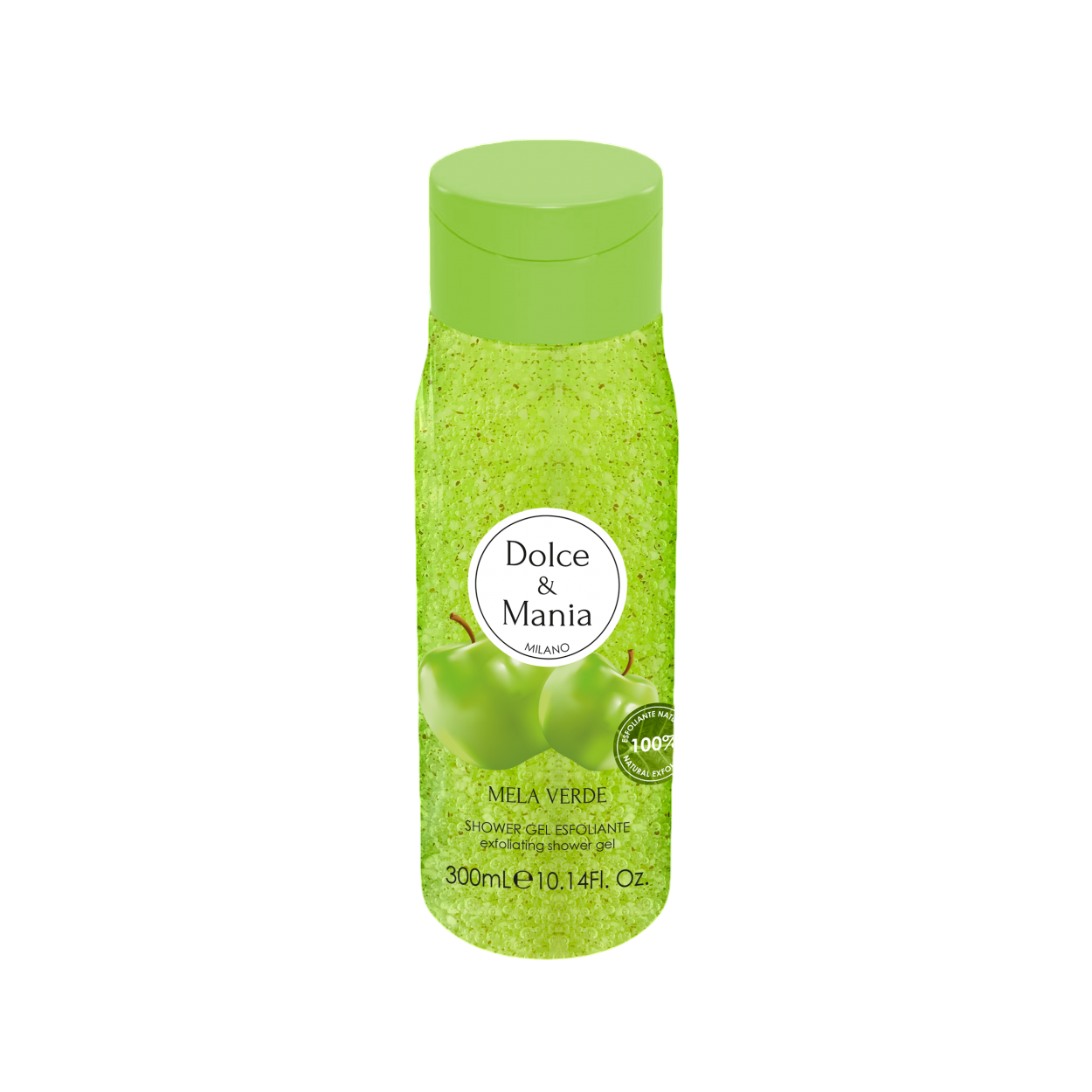 Dolce & Mania, Mela Verde, Exfoliering, Duschgel, För alla hudtyper, 300 ml