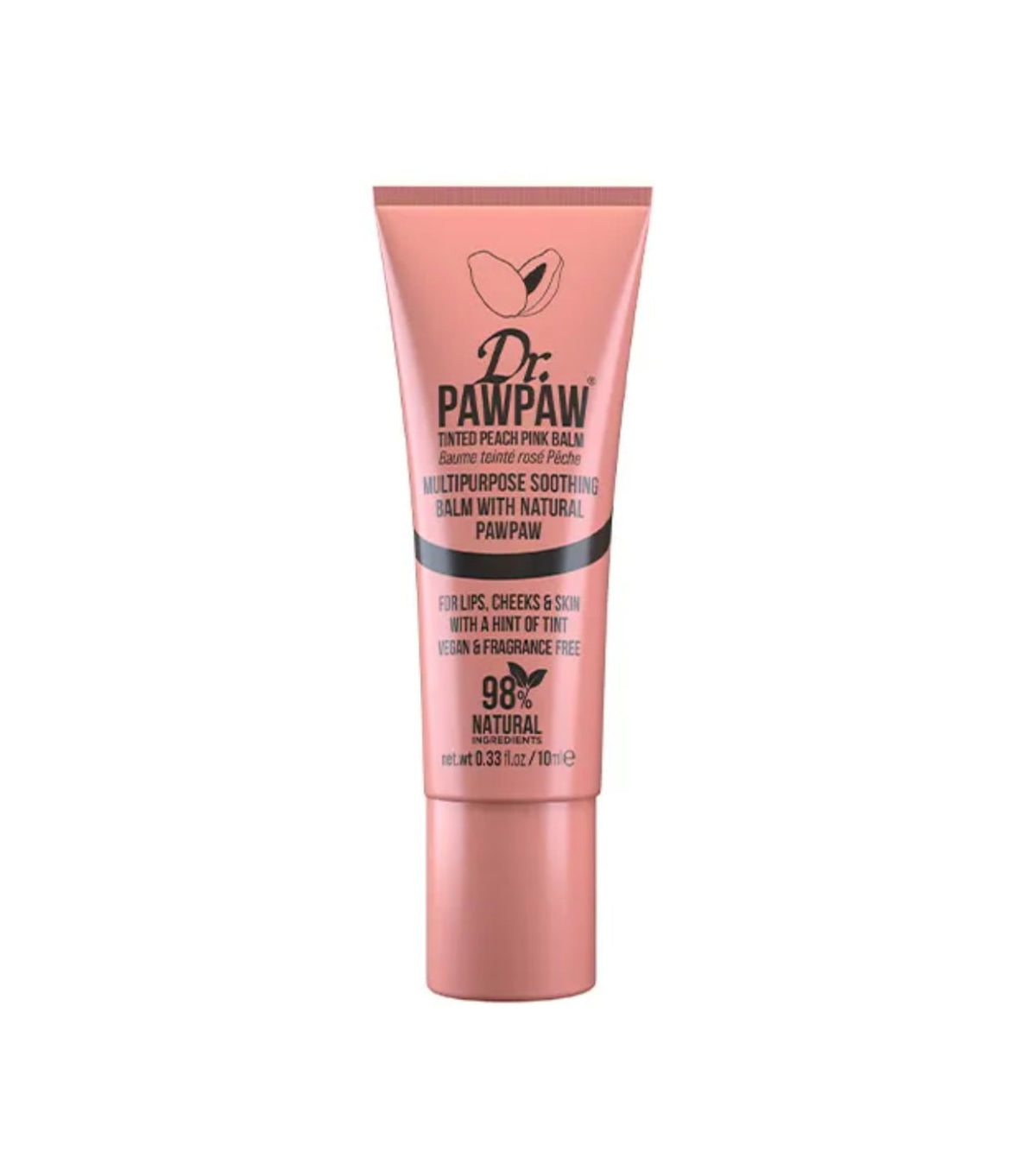 Dr. PawPaw, Multipurpose, Läpp- och kindbalsam 2-i-1, Rosa persika, 10 ml