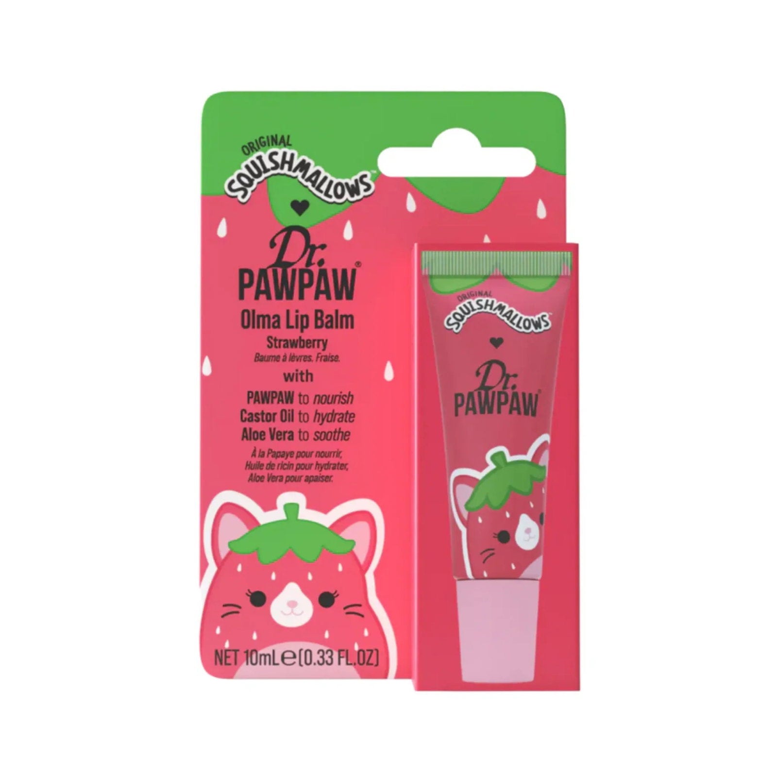 Dr. PawPaw, Olma Strawberry, Aloe Vera, Återfuktande, Läppbalsam, 10 ml