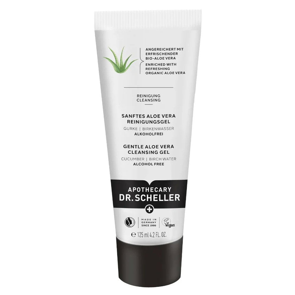 Dr. Scheller, Aloe Vera, Vegan, Fragrance-Free, Alcohol-Free, Silicone-Free, Rengöring, Uppfriskning, Rengöringsgel, Ansikte, 125 ml