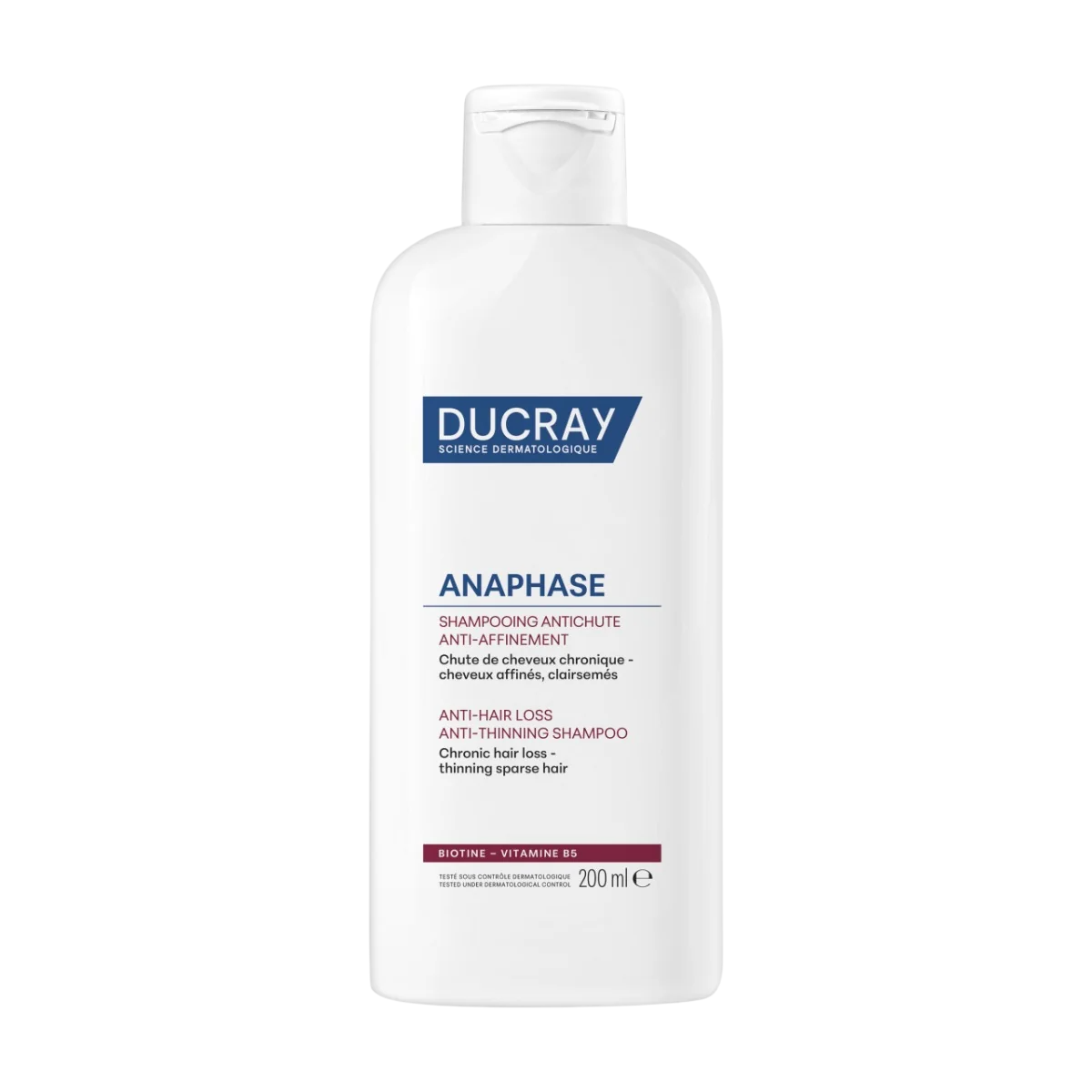 Ducray, Anaphase, Hårbehandlingsschampo, Mot håravfall, För fint hår, 200 ml