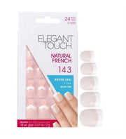 Set, Elegant Touch, Natural French, Kvadrat, Lösnaglar, Rosa, 143, Liten (XS), 24 st