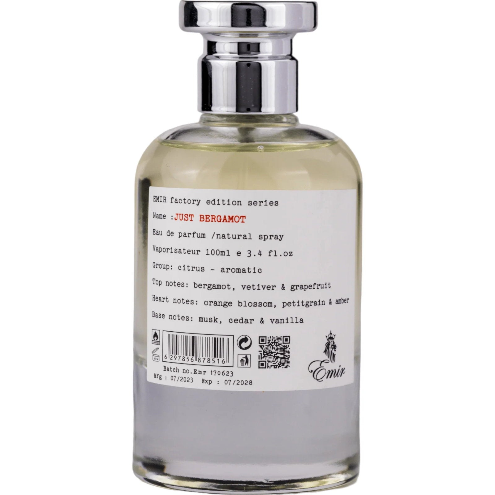 Emir, Just Bergamot Factory Edition, Parfymvatten, Unisex, 100 ml