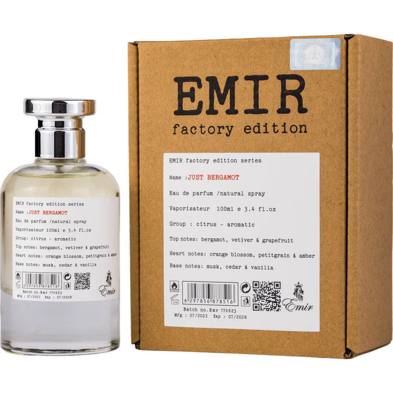 Emir, Just Bergamot Factory Edition, Parfymvatten, Unisex, 100 ml