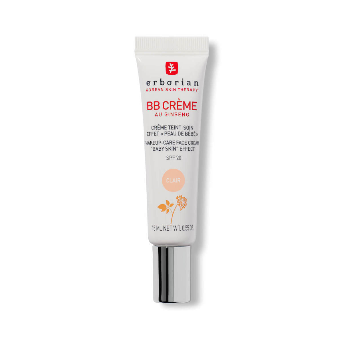 Erborian, B.B Cream, Ginseng, Återfuktande, BB-kräm, 02, Clair, SPF 20, 15 ml
