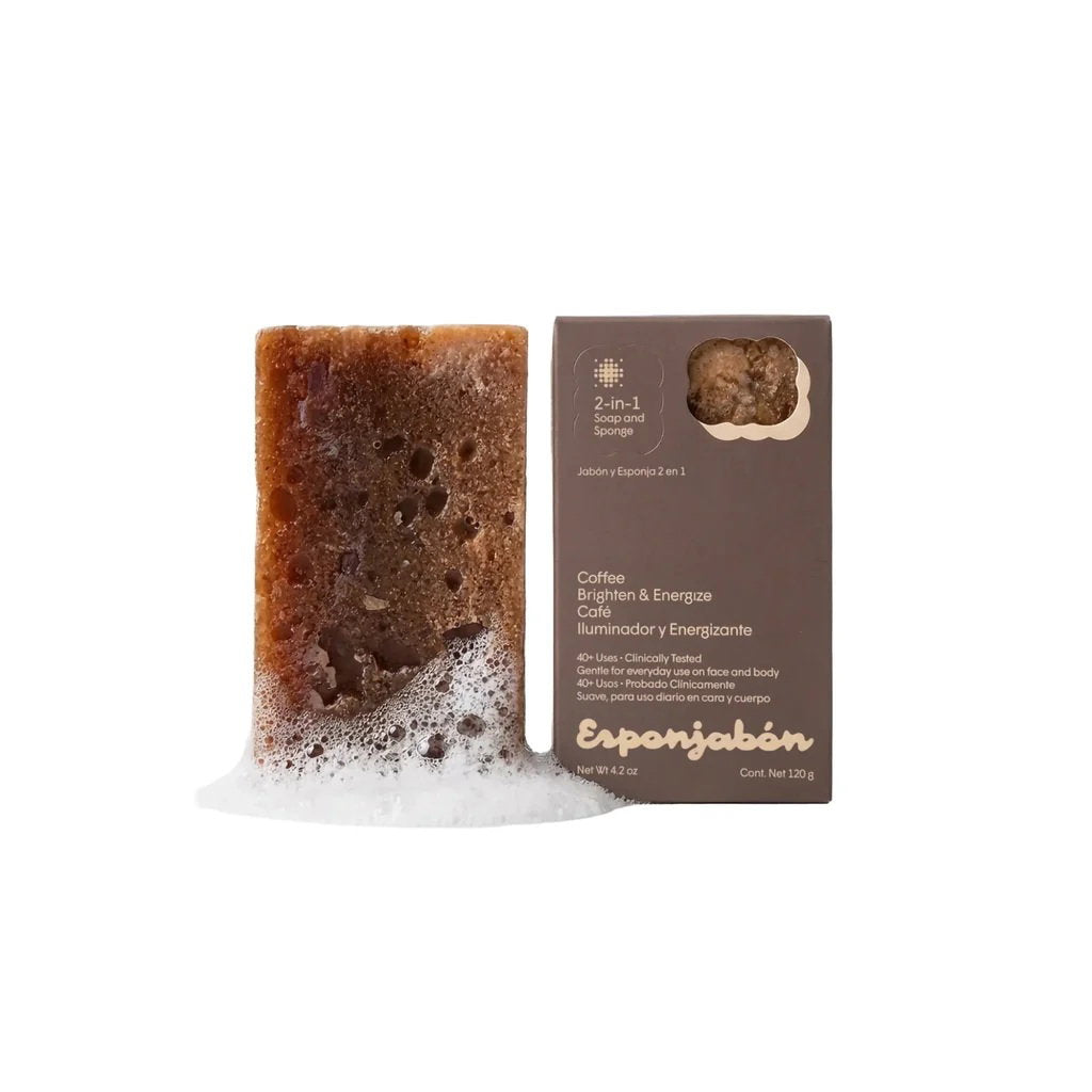 Esponjabon, Coffee, Sebumreglerande, Tvål och svamp 2-i-1, 120 g