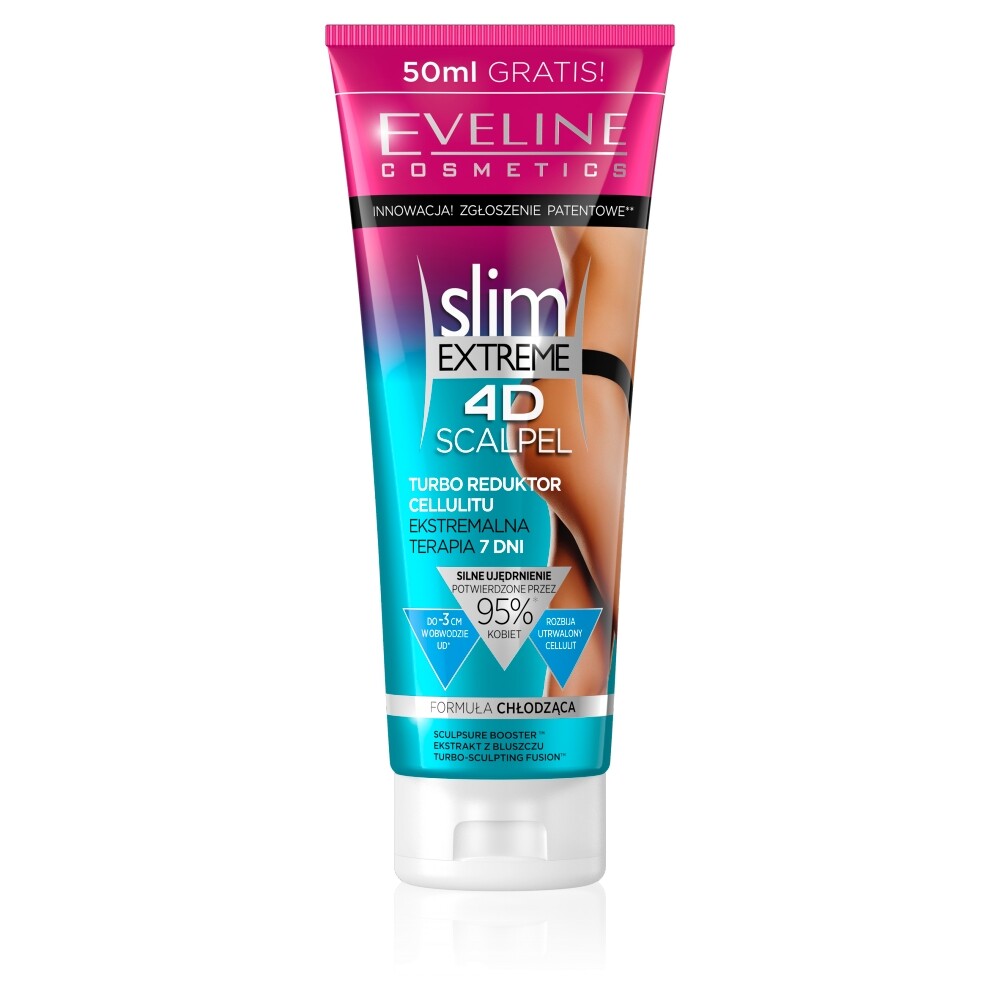 Eveline Cosmetics, Slim Extreme 4D, Bantning, Kroppskräm, Thighs, 250 ml