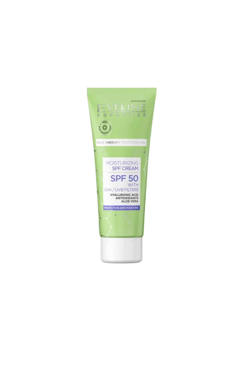 Eveline Cosmetics, Therapy Professional, Aloe, Återfuktande, Dagligen, Grädde, För ansiktet, SPF 50, 30 ml