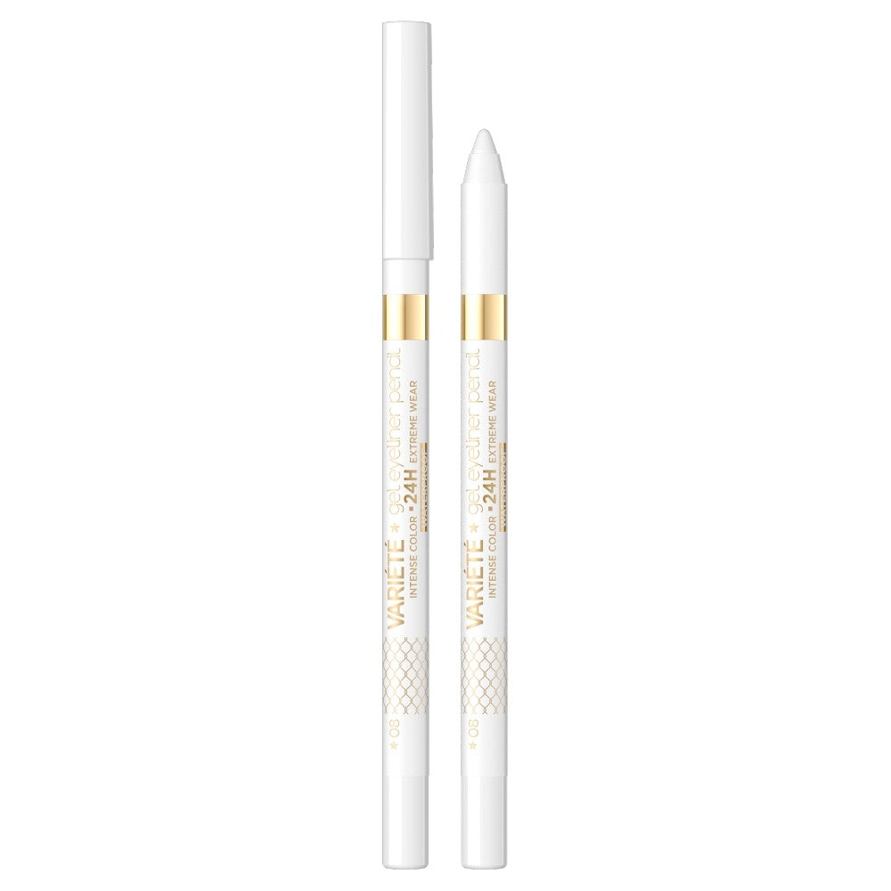 Eveline Cosmetics, Variete, Vattentät, Gelögonpenna, 08, Vit, 1.3 g