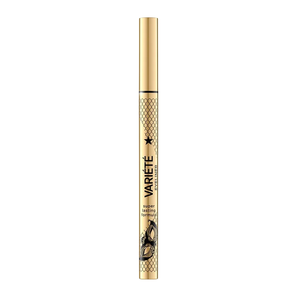 Eveline Cosmetics, Variete, Vattentät, Blyertspenna, Intens, Flytande eyeliner, Ultra svart, 4 ml