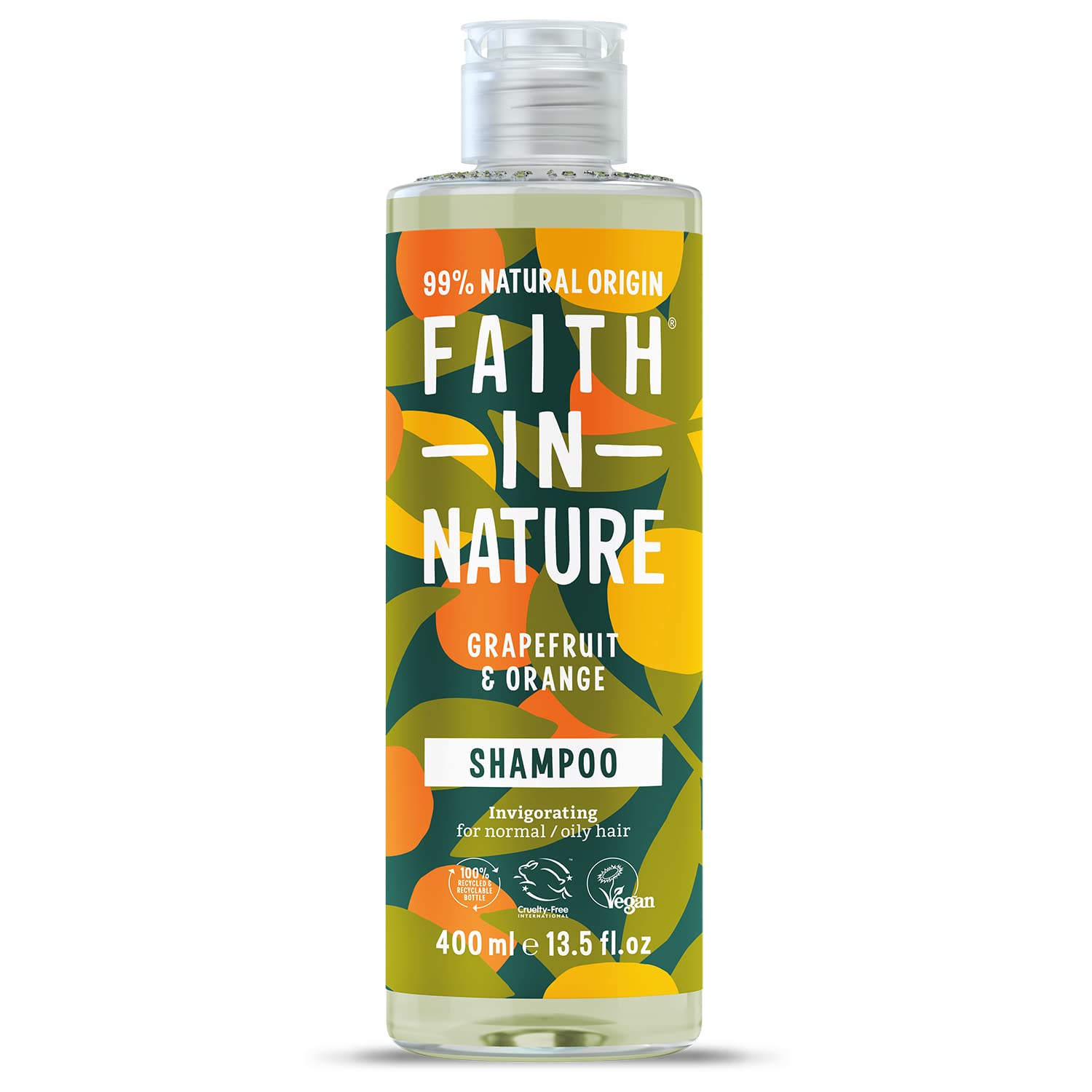 Faith In Nature, Grapefruit & Orange, Hårschampo, Cleansing & Invigorating, 400 ml