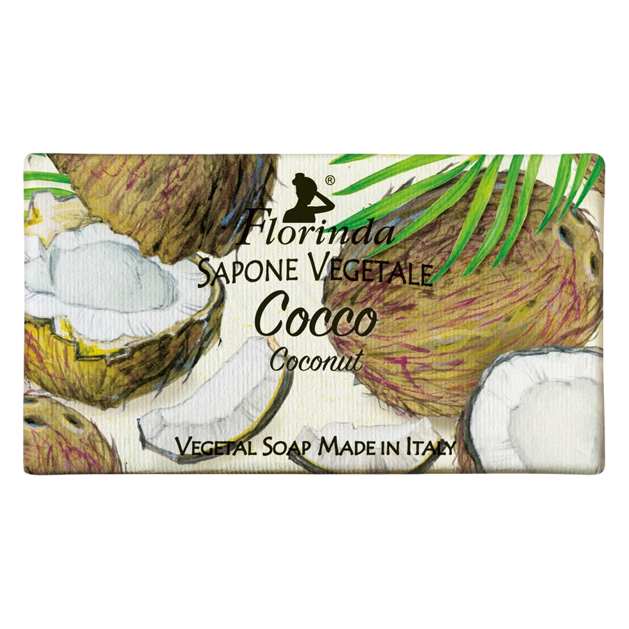 Florinda, Cocco, Vegan, Rengöring och återfuktning, Doftande tvålbar, 100 g