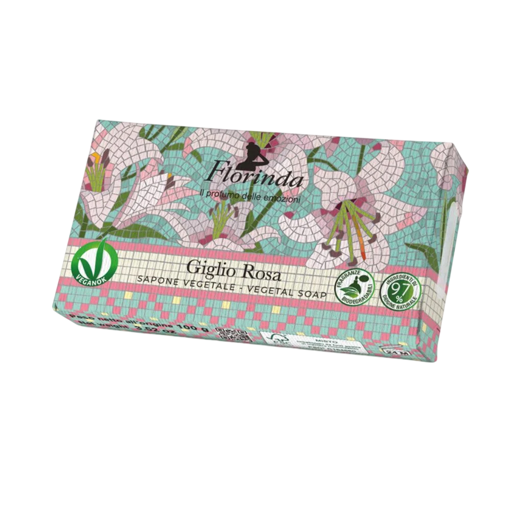 Florinda, Giglio Rosa, Vegan, Återfuktande, Doftande tvålbar, Kropp, 100 g