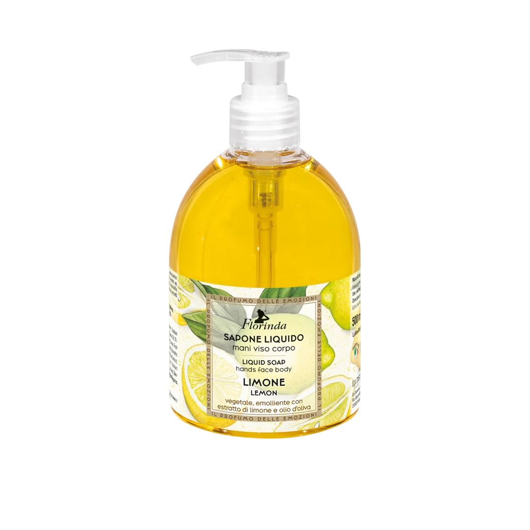 Florinda, Lemon & Olive Oil, Rengöring och återfuktning, Flytande tvål, För ansikte & kropp, 500 ml
