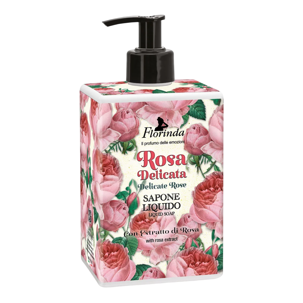 Florinda, Rosa Delicata, Cleansing & Softening, Flytande tvål, Hands & Face & Body, 500 ml