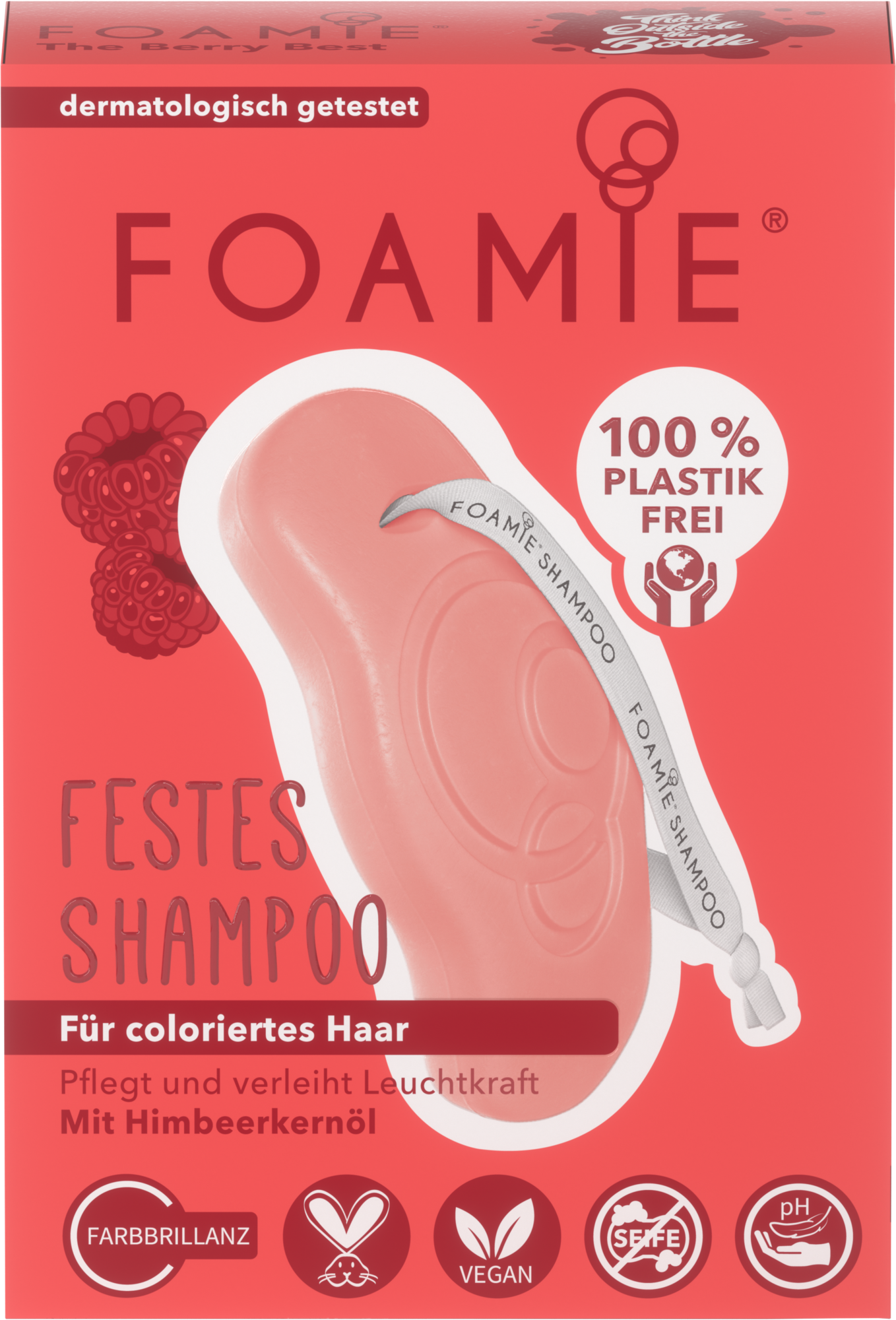 Foamie, The Berry Best, Hårschampokaka, För färgskydd, 80 g