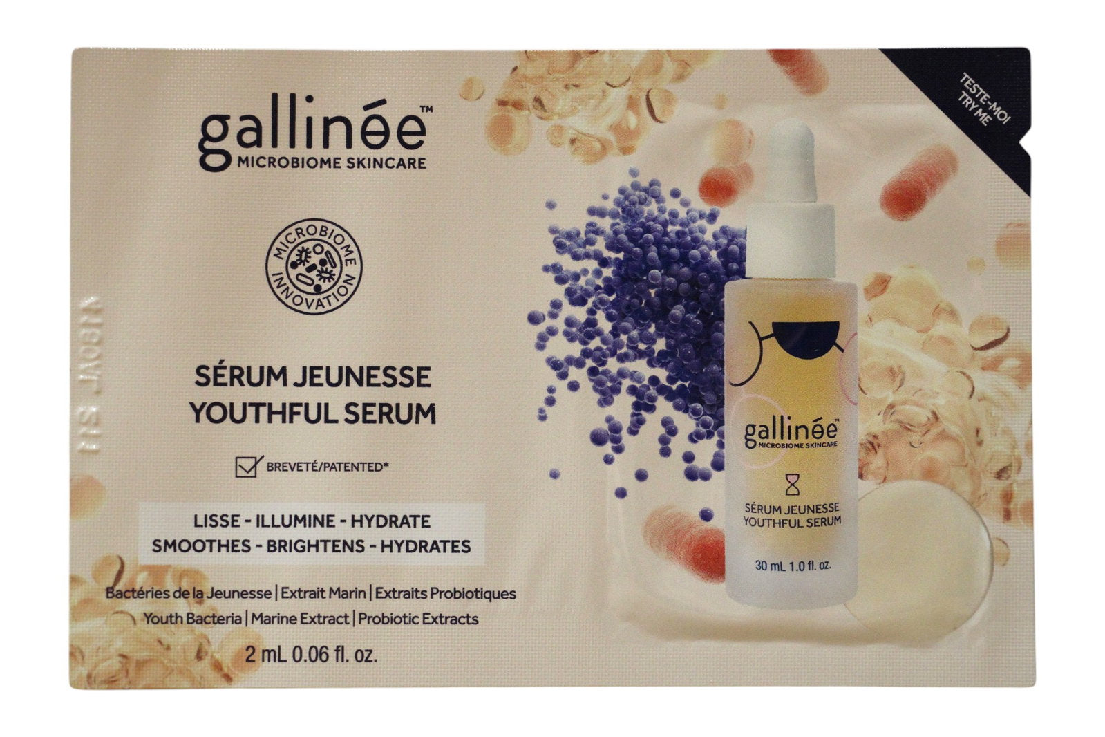 Gallinee, Microbiome Skincare, Prebiotika & Probiotika & Postbiotika, Anti-aging, Dagligt, Serum, För ansiktet, 2 ml