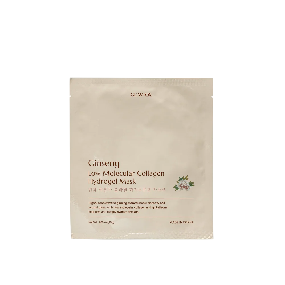 Glamfox, Ginseng, Hydrating, Firming, Brightening, Revitalising, Hydrogel, Gelmask, För ansiktet, 30 g