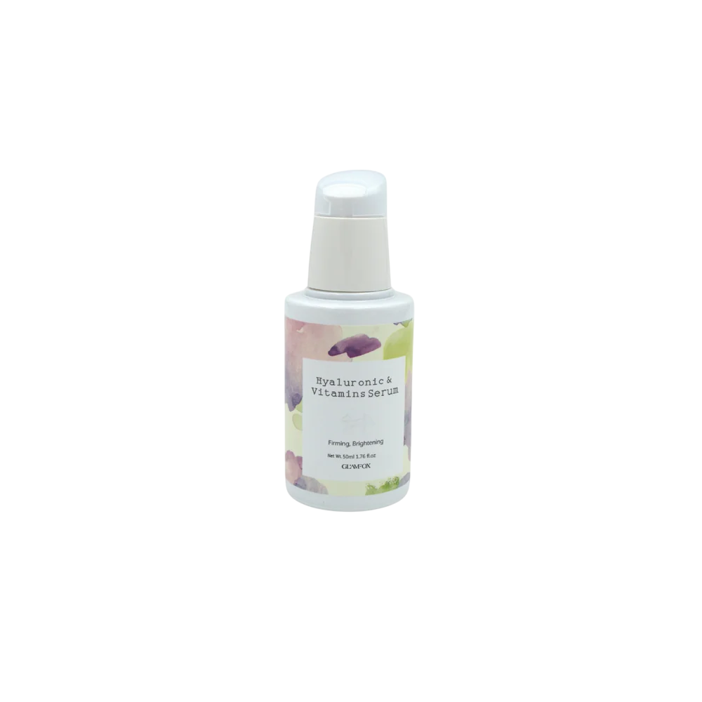 Glamfox, Hyaluronic & Vitamins, Återfuktande, Dagligen, Serum, För ansiktet, 50 ml