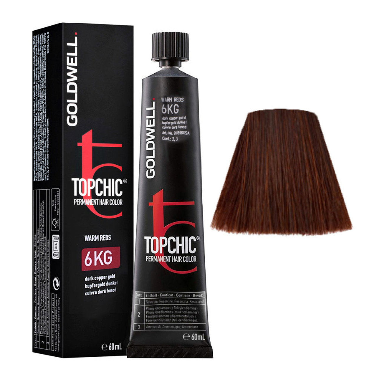 Goldwell, TopChic, Permanent hårfärg, 6Kg Dark Copper Blonde, 60 ml