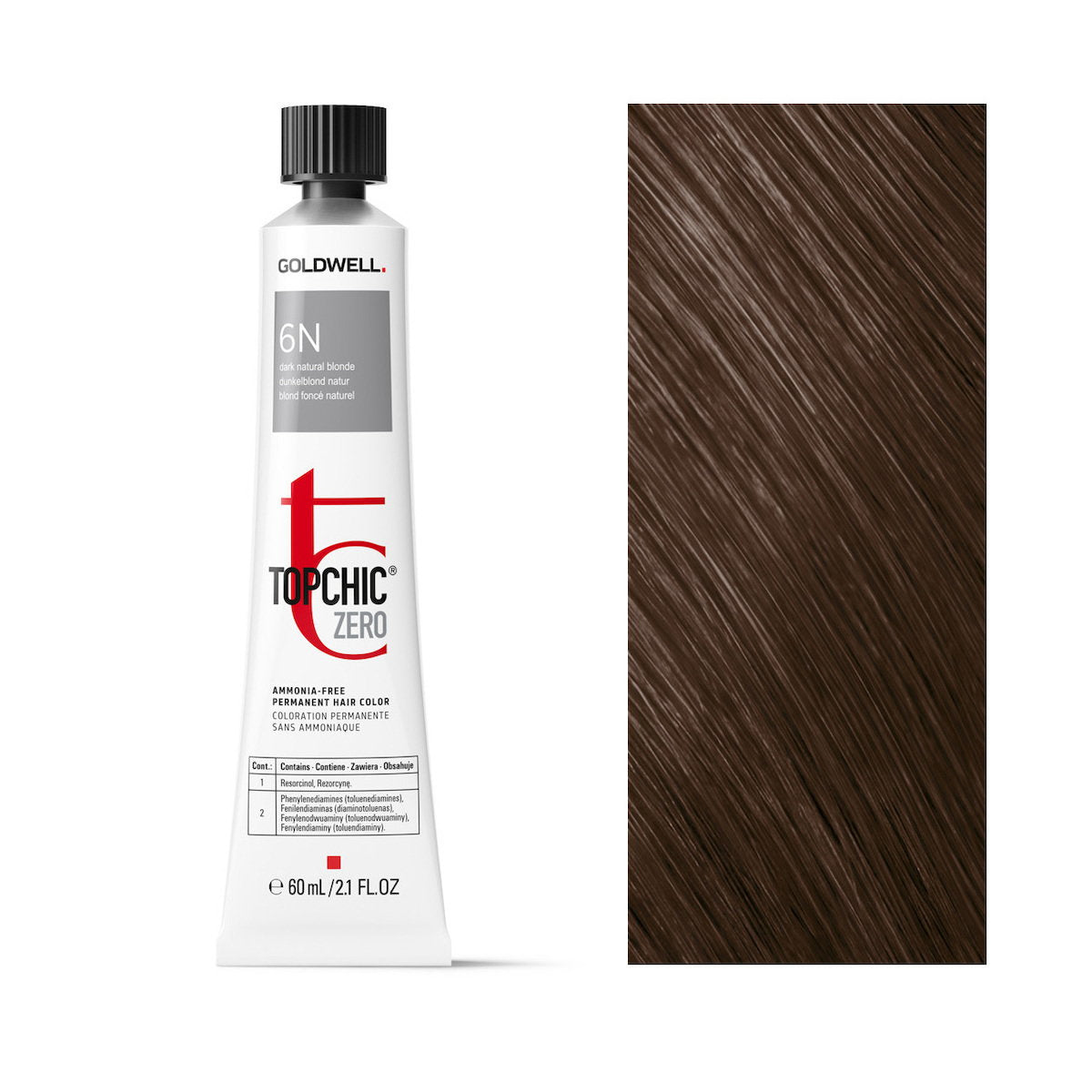 Goldwell, TopChic Zero, Permanent hårfärg, 6N Dark Natural Blonde, 60 ml