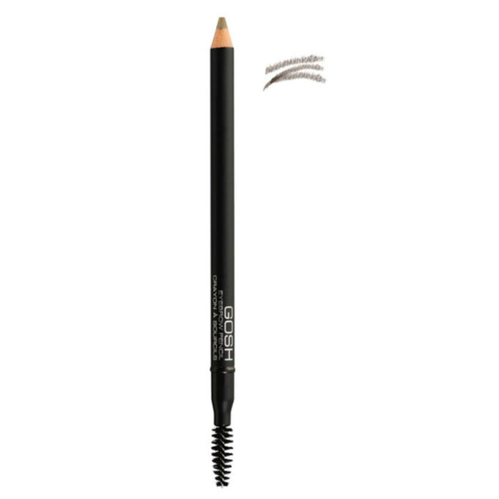 Gosh, Defining Brow, Ögonbrynskräm penna & borste 2-i-1, 03, Gråbrun, 1.2 g