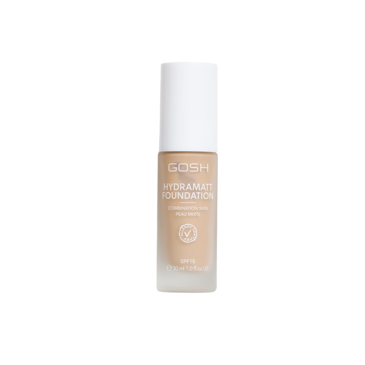 Gosh, Hydramatt, Matt, Flytande foundation, 008N, Medelneutral, SPF 15, 30 ml