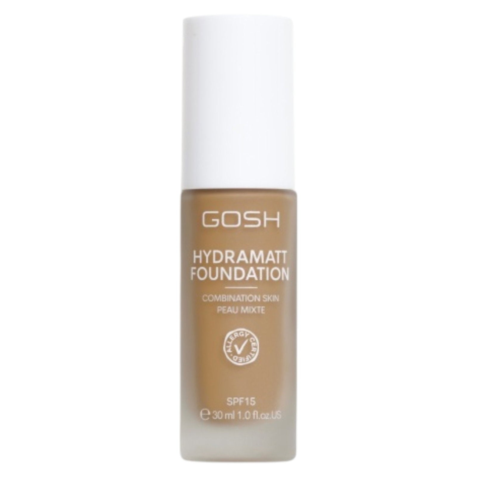 Gosh, Hydramatt, Matt, Flytande foundation, 014Y, Mörk, SPF15, 30 ml