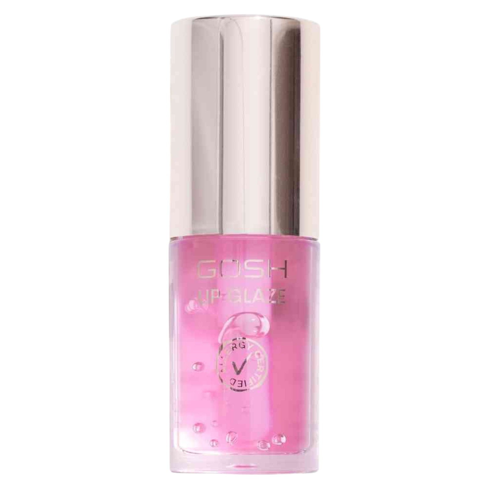 Gosh, Lip Glaze, Allergi Certifierad, Långvarig glans, Läppglans, 001, Chocker rosa, 5.5 ml