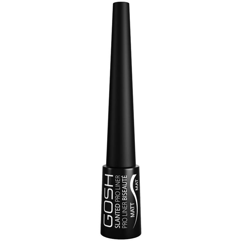 Gosh, Slanted Pro, Flytande eyeliner, 002, Mattsvart, 3 ml