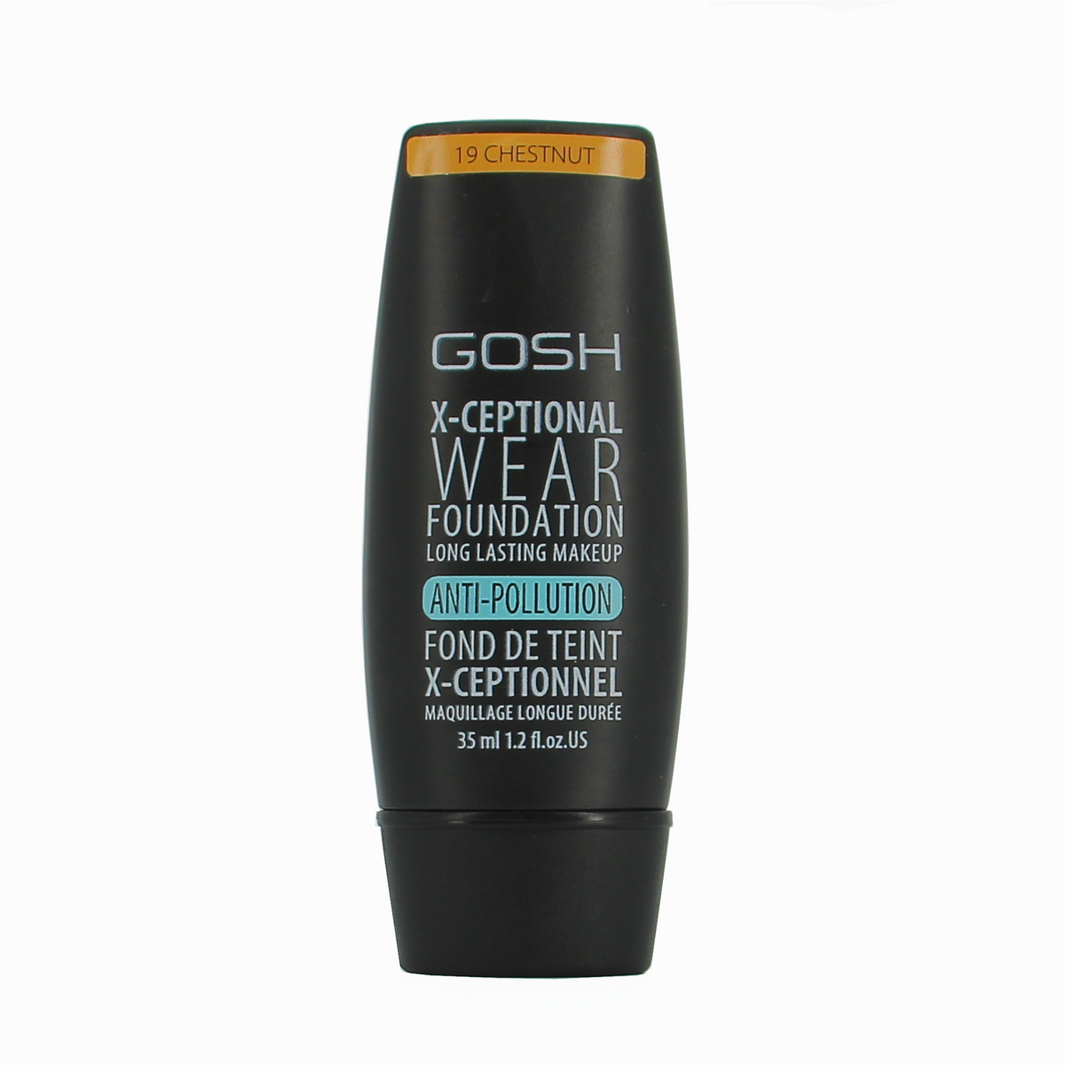 Gosh, X-Ceptional Wear, Matte & Natural Glow, Flytande foundation, 19, Kastanj, 35 ml