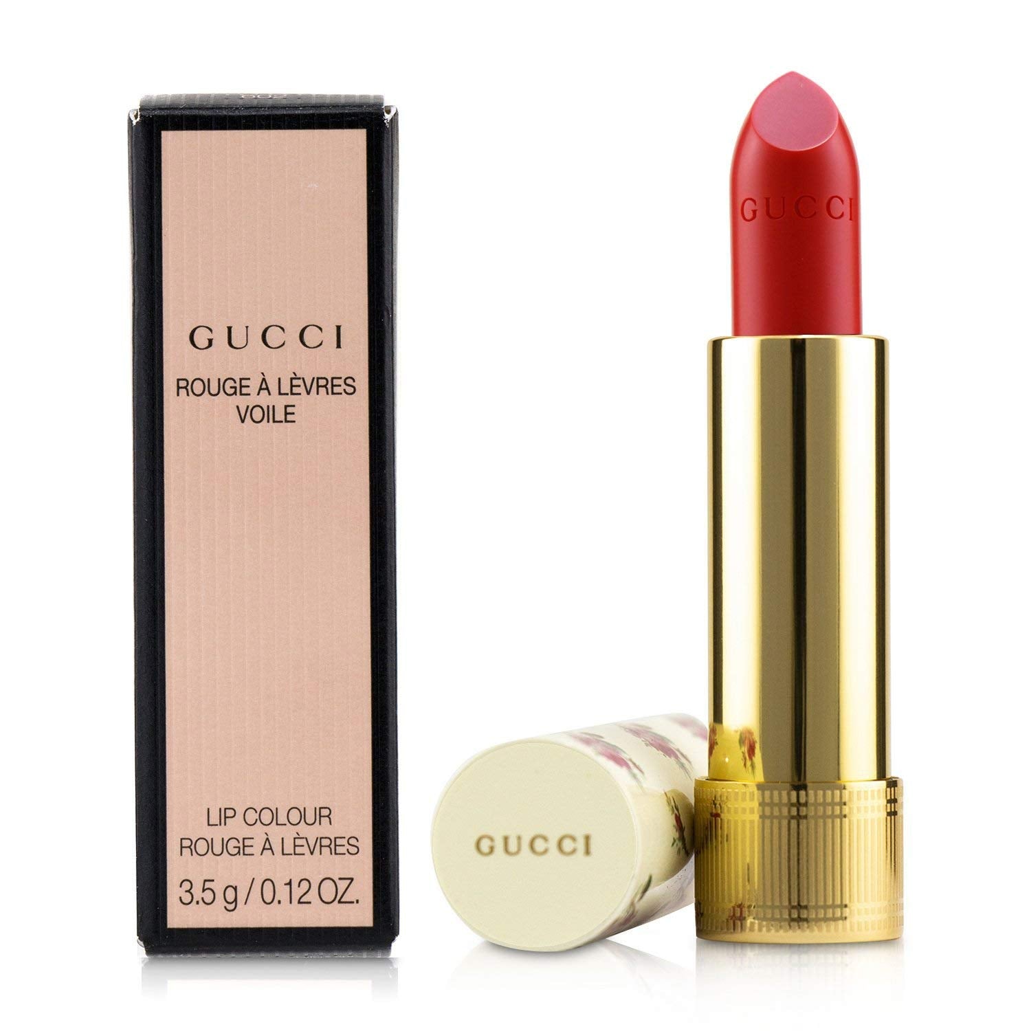 Gucci, Rouge A Levres Voile, Långvarig, Krämigt läppstift, 302, Agatha Orange, 3.5 g