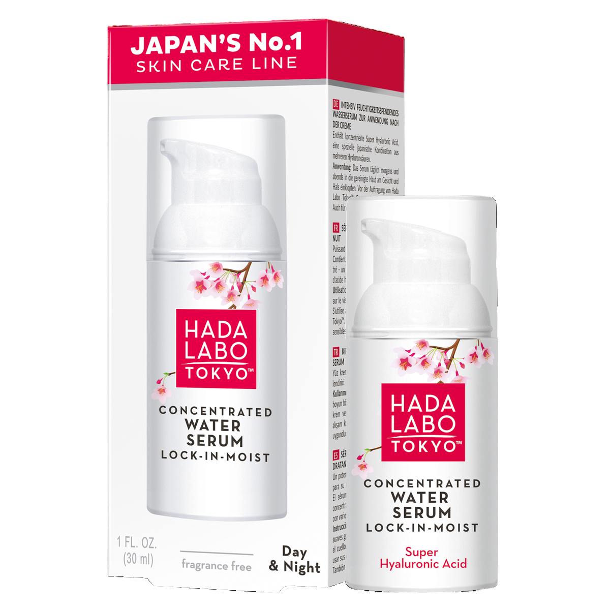Hada Labo Tokyo, Concentrated Water, Hyaluronsyra, Djup återfuktning, Serum, För ansiktet, 30 ml
