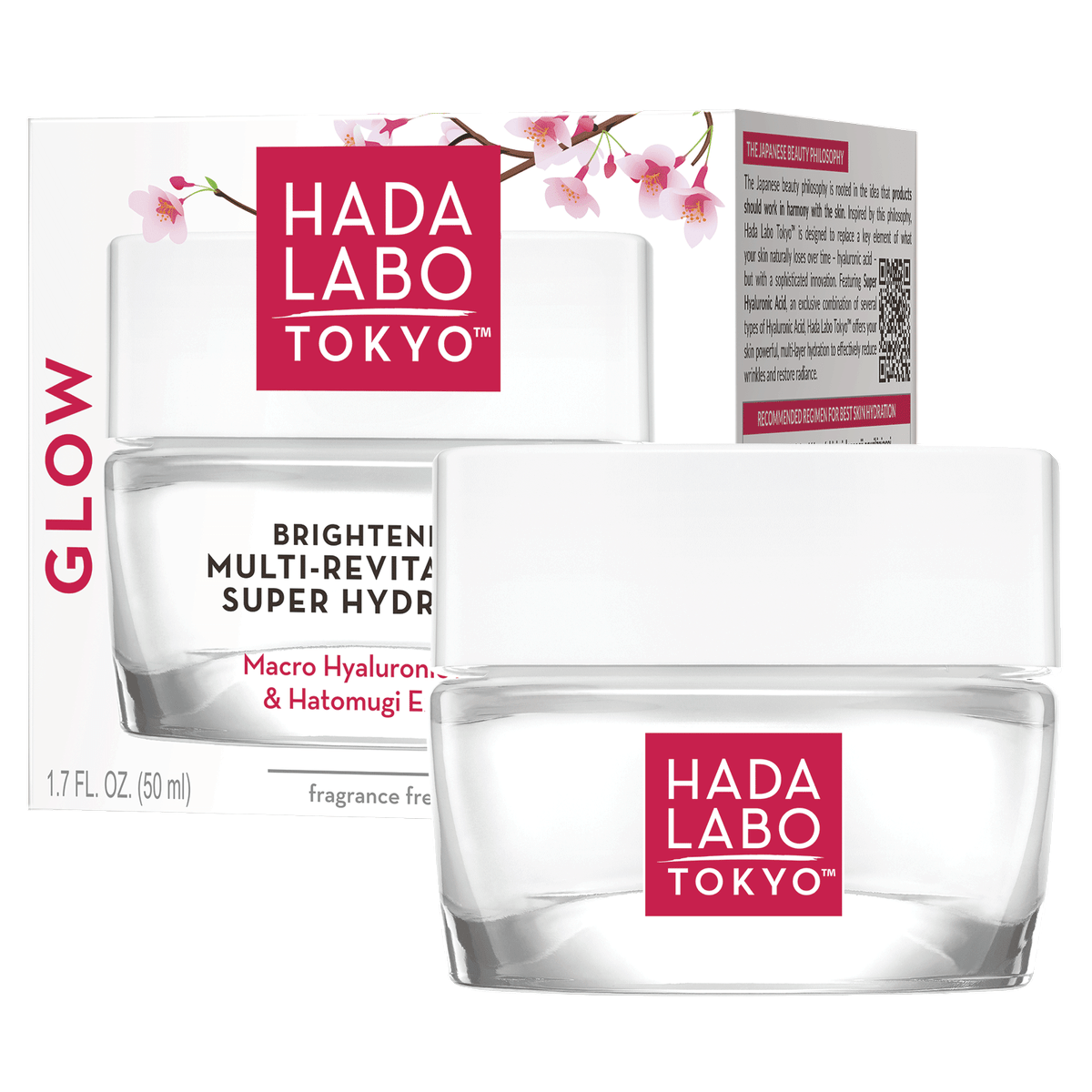 Hada Labo Tokyo, Glow, Hyaluronsyra, Upplysning, Dag & Natt, Gelkräm, Ansikte, 50 ml