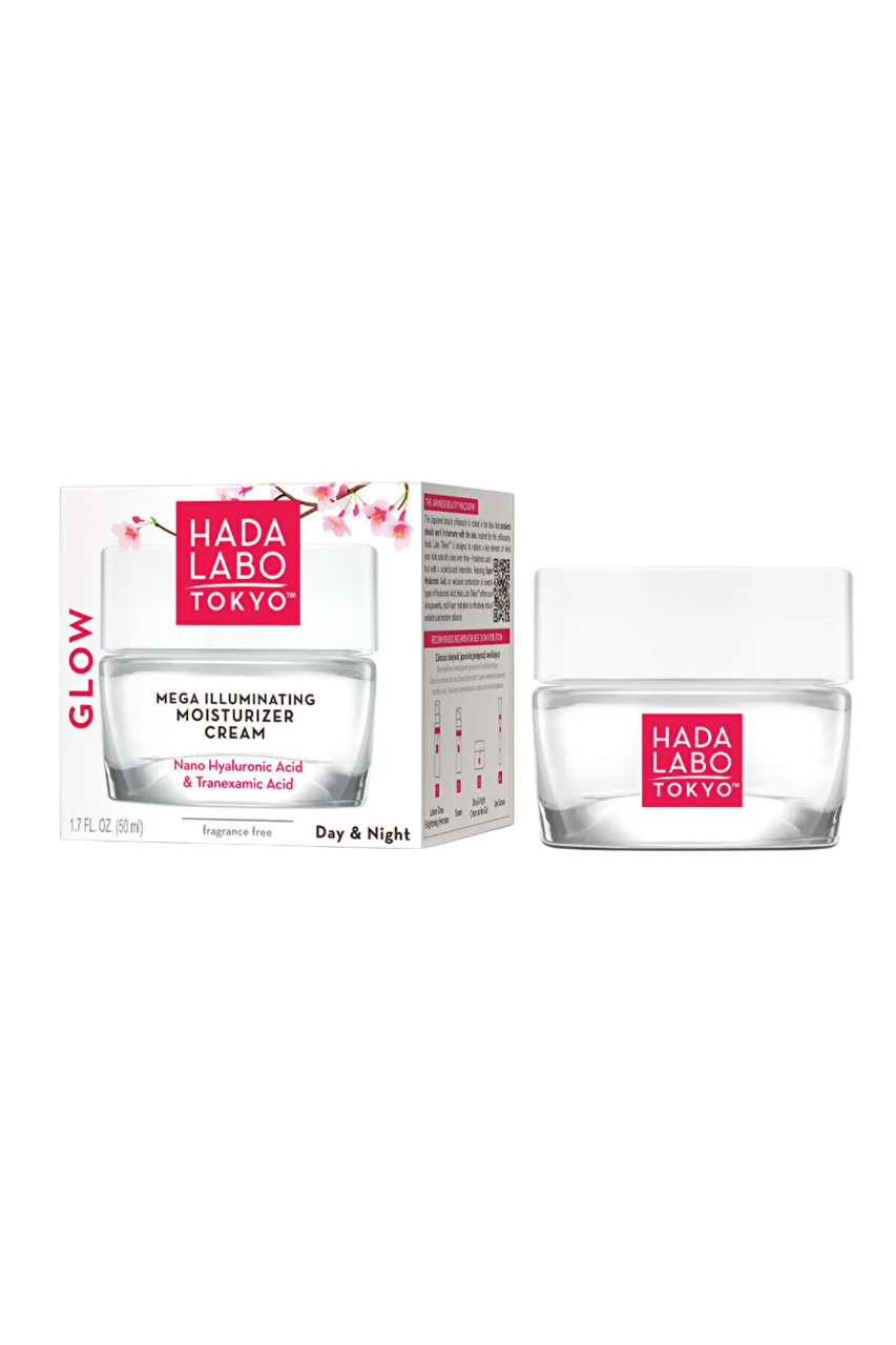 Hada Labo Tokyo, Glow, Hyaluronsyra, Upplysnings- & Återfuktande, Dag & Natt, Gelkräm, Ansikte, 50 ml