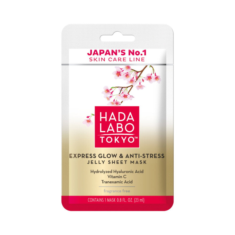 Hada Labo Tokyo, Premium, Hyaluronsyra, Lyster & Anti-stress, Ansiktsmask, Ansikte, Dag, 23 ml