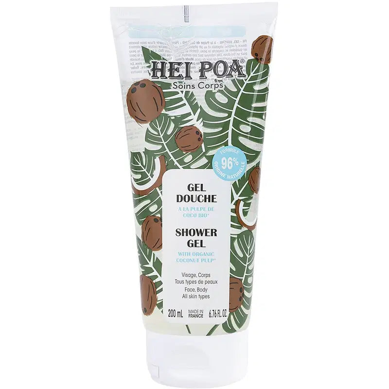 Hei Poa, Coconut Pulp, Återfuktande, Duschgel, För alla hudtyper, 200 ml