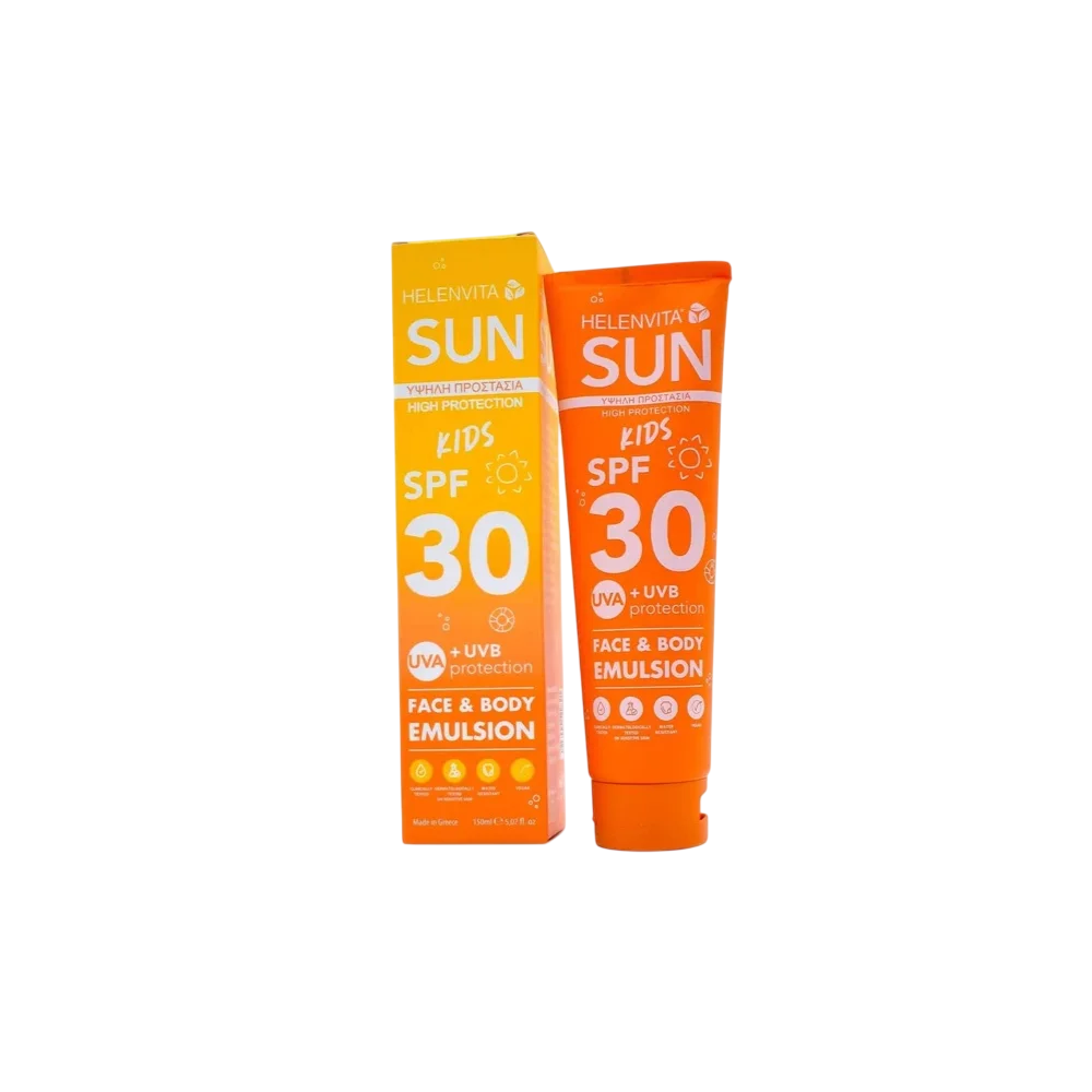 Helenvita, Kids Sun, Återfuktande, UV-skydd, Dag, Emulsion, För ansikte & kropp, SPF 30, 150 ml