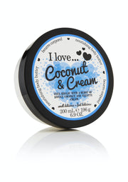 I Love, Coconut & Cream, Återfuktande, Kroppssmör, 200 ml