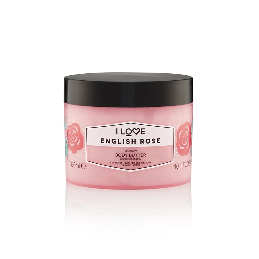 I Love, Signature Collection, Vegan, Återfuktande, Engelsk ros, Kroppssmör, 330 ml