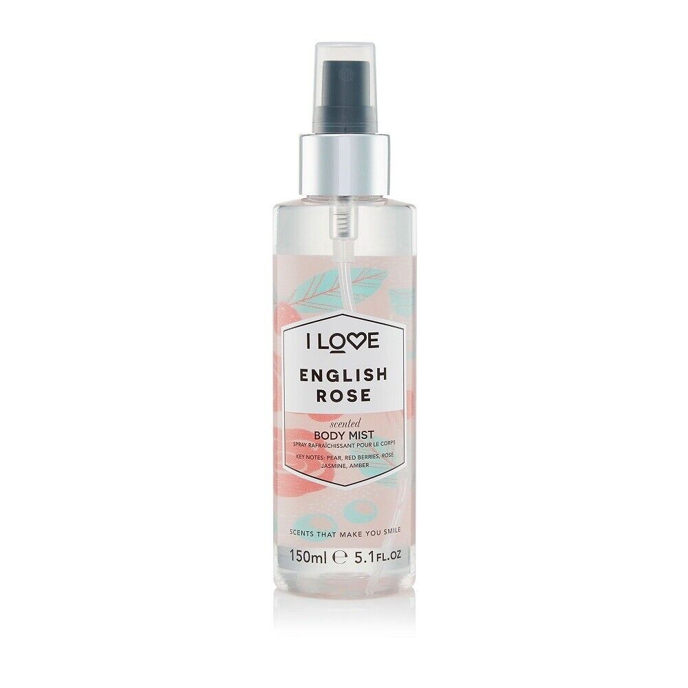 I Love, English Rose, Uppfriskande, Kroppsspray, 165 ml