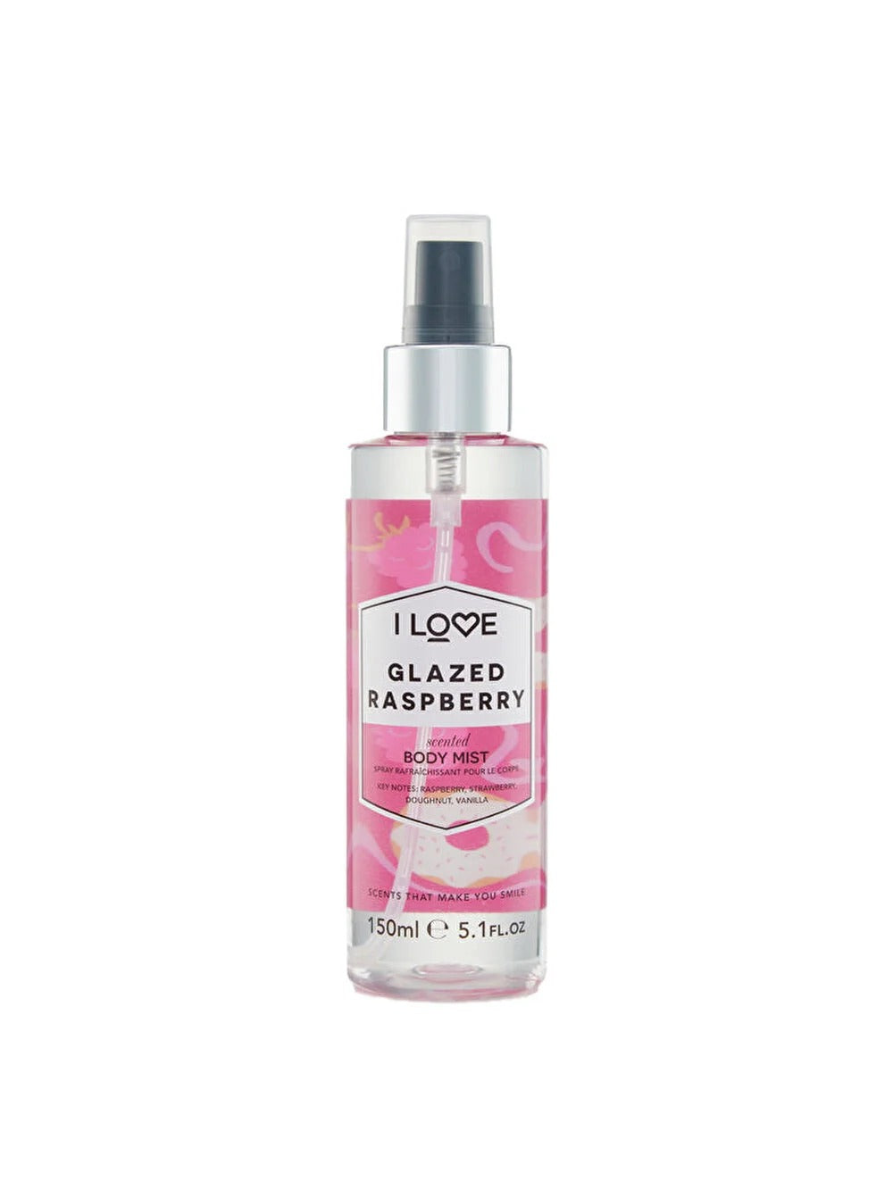 I Love, Signature Collection, Dimma spray, Glaserat hallon, Över hela kroppen, 165 ml